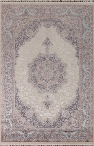 90 % Seide Blumenmuster Tebriz Traditionell Türkisch Beige Handarbeit Wohnzimmer Teppich 7'x10' - Bild 1 von 12