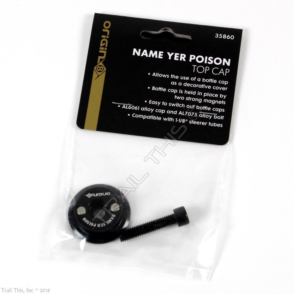 Origin8 Name Yer Poison 1-1/8" Threadless Bike Headset Top Cap fits Bottle Caps