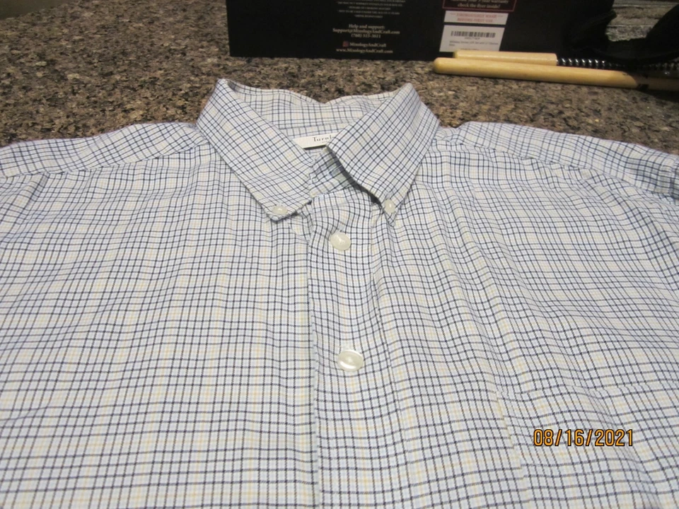 Camisa social Turnbury - Azul com listras - 15 - GG - 100% algodão - Imagem 2 de 2