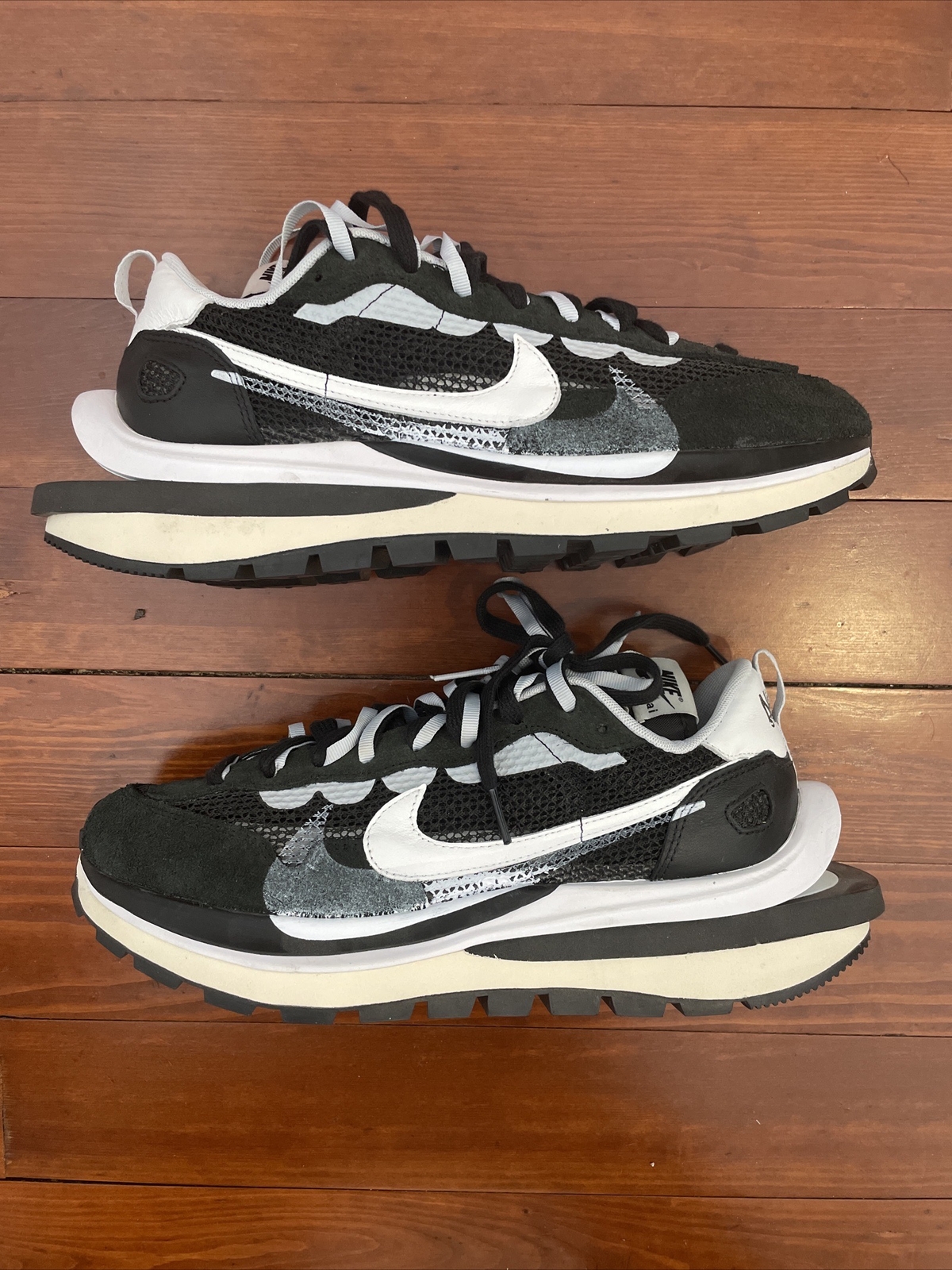 SACAI X NIKE Taglia 10 5 Nike VaporWaffle x Sacai nero bianco