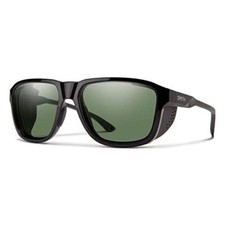 Smith Optic Embark Wrap Sunglasses in Gloss Black/ChromaPop Polarized Gray Green