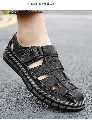 Zapatos informales de cuero sintético transpirables sin cordones planos huecos punta redonda talla - Imagen 10 de 17