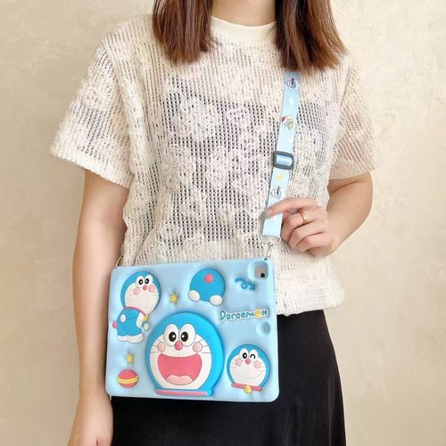 NEW Doraemon Silicone Stand Kid Case Cover For iPad Air Pro 11 inch M2 M4 2024 - Picture 7 of 11