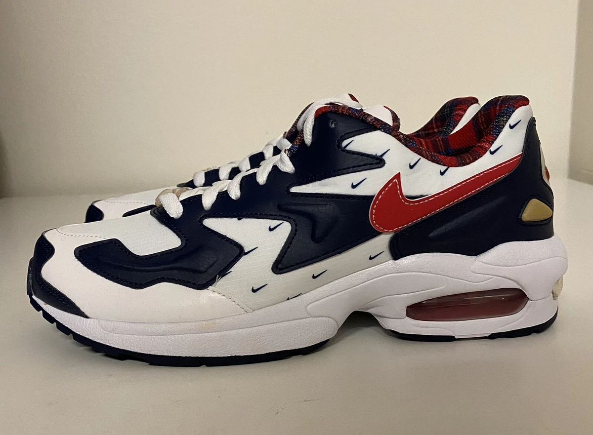 Nike Air Max 2 Light USA White Navy Red Mens Sz 8.5 Running Shoes CK0848 100 NEW