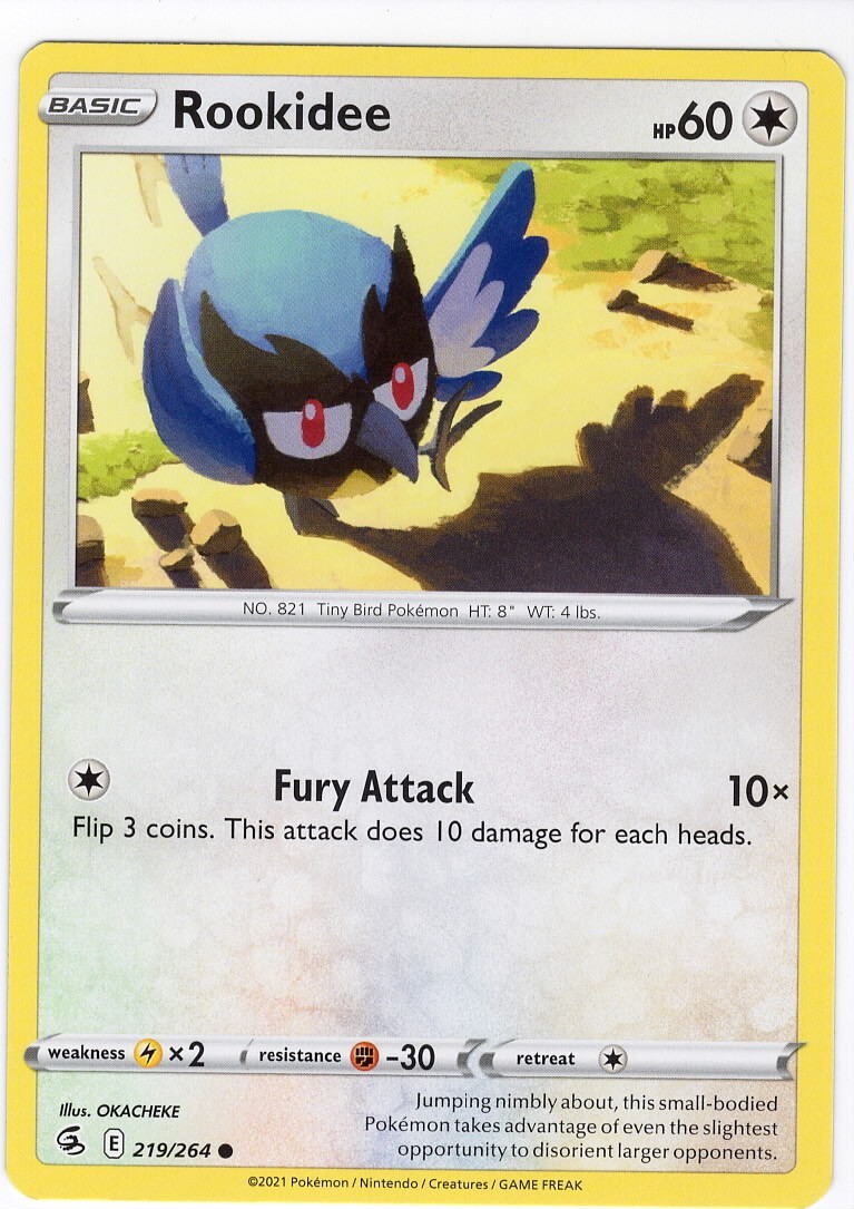 Pokemon TCG Rookidee 219/264 Swsh08: Fusion Strike Regular Common Card