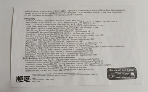 Bible Trivia Game Cadaco 2003 Christian Religious Adults Children COMPLETE - Picture 7 of 19