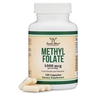 Methyl Folate 1000mcg, 120 Vegan Capsules - Gluten Free, Non-GMO Double Wood