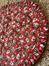 Vintage Christmas Snowmen Snow Couple Quilted Fabric Dining Table Runner 69  