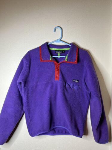 Vintage PATAGONIA Purple / Red  Snap-T Fleece Pullover 25530 P9 USA Small - 第 1/11 張圖片