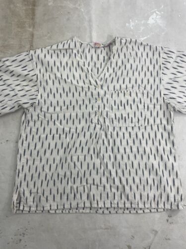 Madras Short Sleeve Pullover 1970’s Medium A6397 - Afbeelding 1 van 9