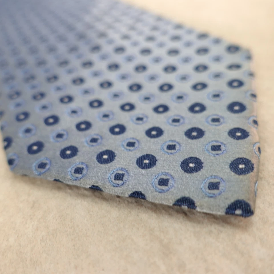Charles Jourdan Paris Corbata Cuello Para Hombre Azul Claro Geométrico Seda Traje de Lujo Italia Foto 4 de 4