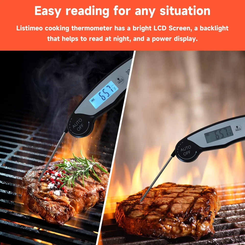 Meat Thermometer for Grill,Cooking and BBQ.Waterproof Instant Read Food Therm...