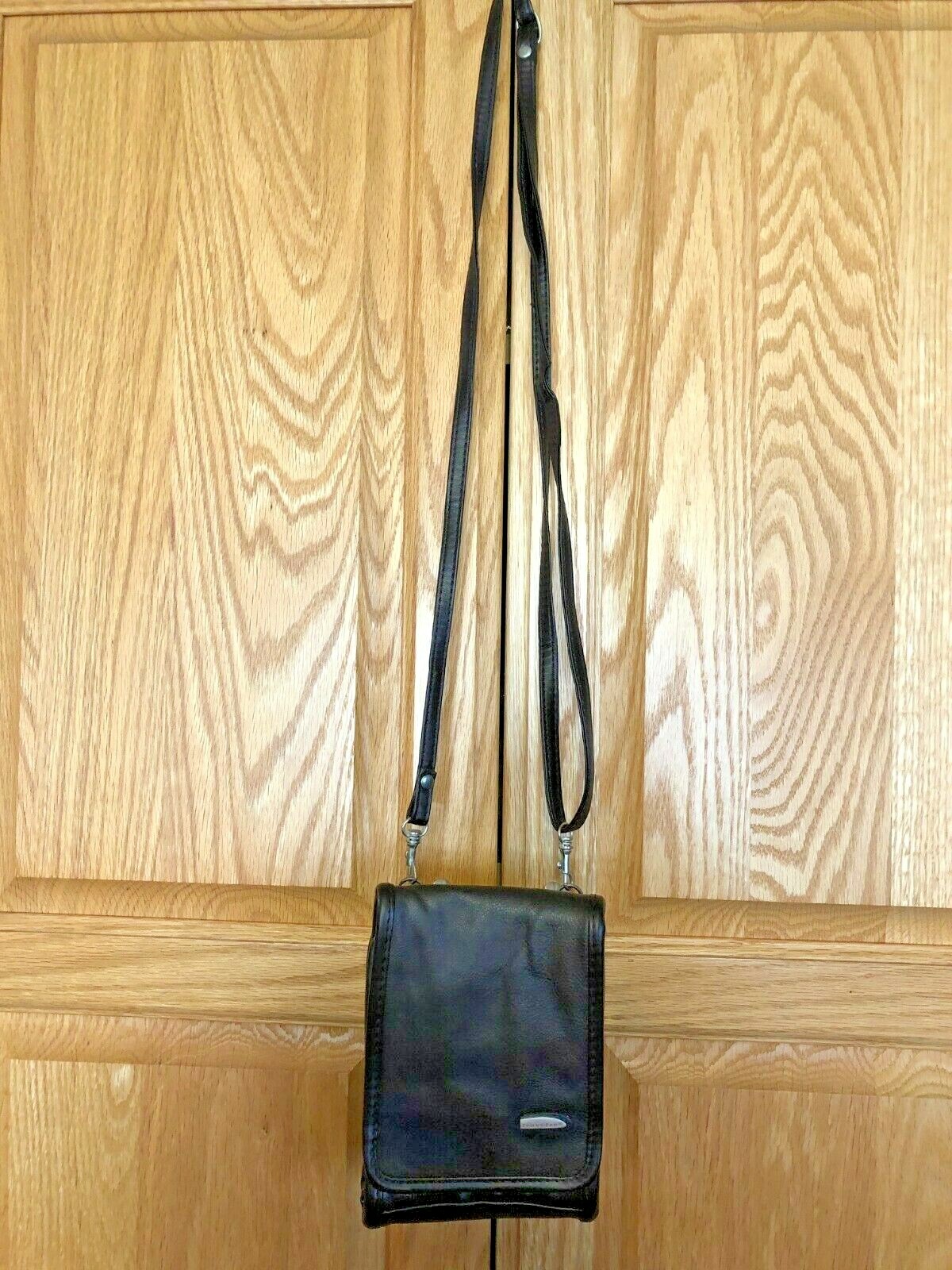 TRAVELON Leather RFID Crossbody Wallet / Organizer Same Day Shipping