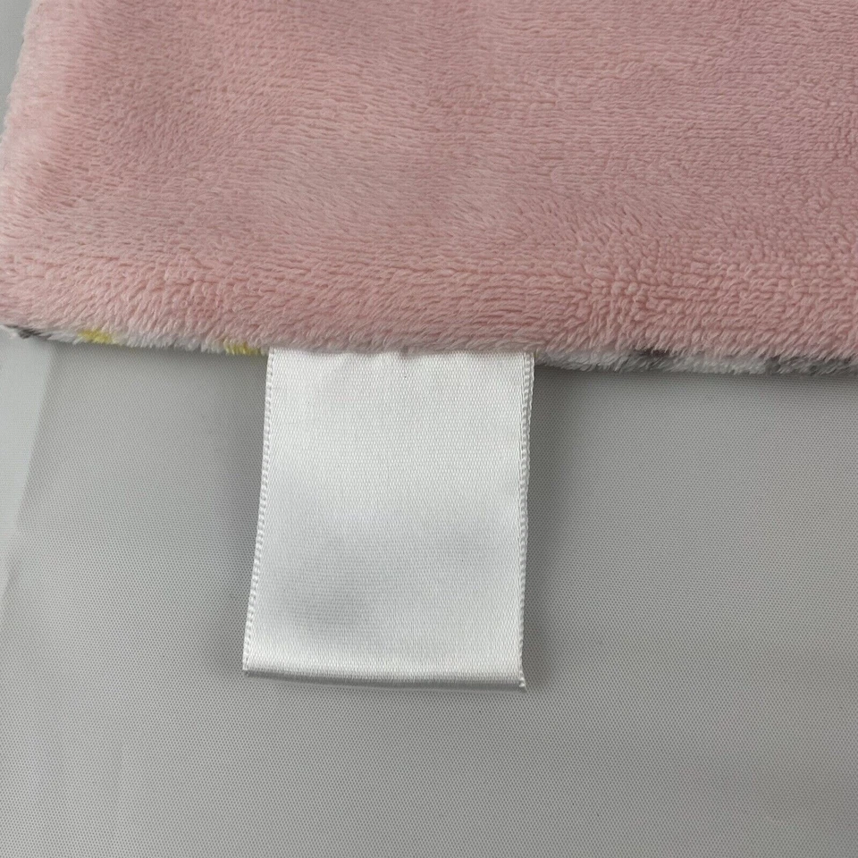 Manta de seguridad para bebé molino de viento de granero animal blanco y rosa Lovey Farm Yard 13" Foto 3 de 3