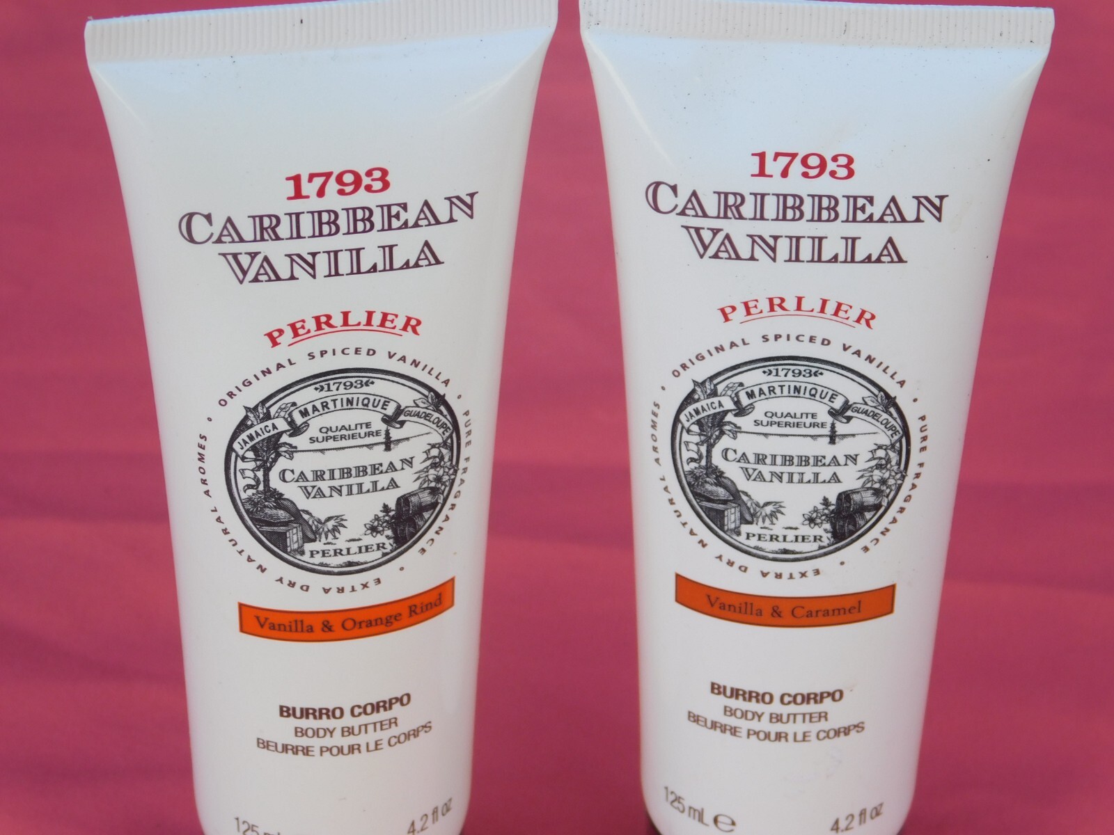 2 - PERLIER 1793 Caribbean Vanilla Body Butter Vanilla & Caramel 4.2oz New