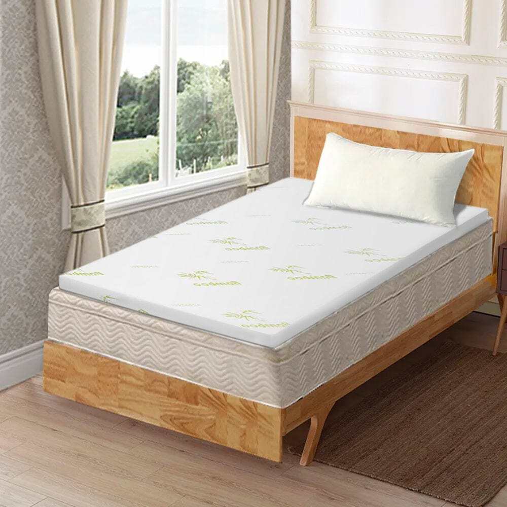 6cm Memory Foam Mattress Topper with Breathable Bamboo Cover - Single Size