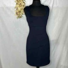 Guess women's navy party sleeveless square neck mini dress size 10 GUC
