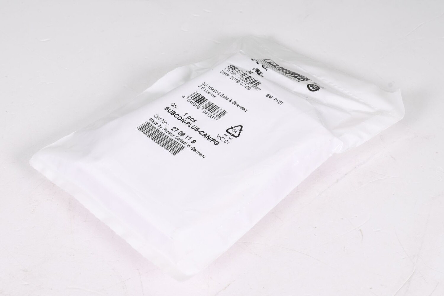 PHOENIX CONTACT 27 08 11 9, SUBCON-PLUS-CAN/PG, D-SUB bus connector, V/C:01