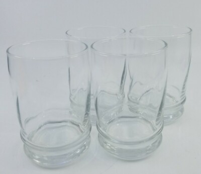 Set Of 4 Clear Libby Drink Glasses 4'' X 2.75'' EUC