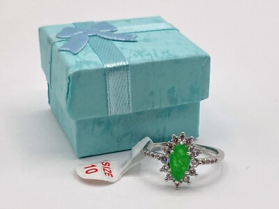 Bomb Party Ring RBP6355 Never Stop Shining Peridot Fused Quartz Sz 10 Rhodium Pl