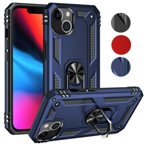 Case For iPhone 14 12 11 13 Pro Max 7/8 SE 2022 Heavy Duty 360° Ring Stand Cover - Picture 1 of 9