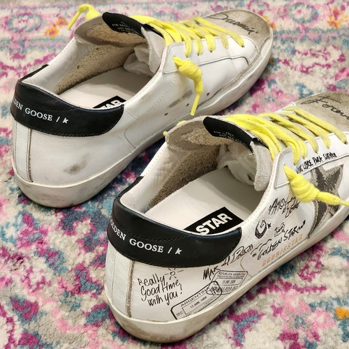 Golden Goose JOURNEY GRAFFITI SUPERSTARS Neon Laces Size 37 - Picture 10 of 16