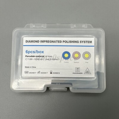1 Kit/*6 Dental Diamond Impregnated Polishing System 3-Step