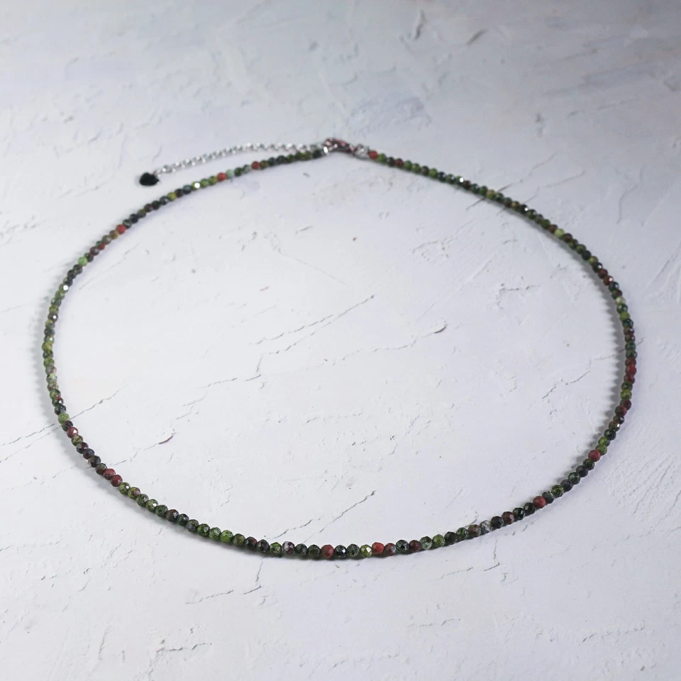 Bloodstone Choker Delicate Stone Beads Necklace Bloodstone Crystal Dainty Choker - Image 3 of 4