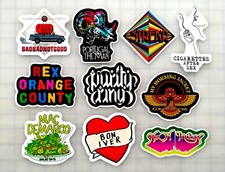 Indie Rock Vinyl Sticker Lot 10 Pack SET 4 band emo alternative punk decal