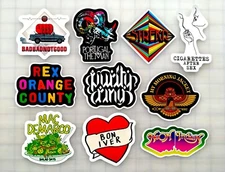 Indie Rock Vinyl Sticker Lot (10 Pack) SET 4 band emo alternative punk decal