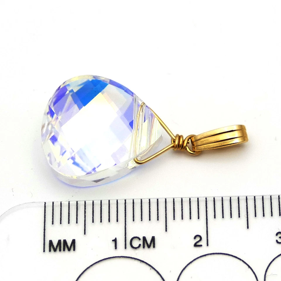 ⛶ ● FANTASTISCHES LICHTSPIEL ● Kristall Anhänger "AURORA" ygf 14k Gold 585 - Bild 4 von 4