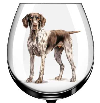 X12 Jagdhund Zeiger Aquarell Glas Vinyl Aufkleber Sticker Farbe ui656