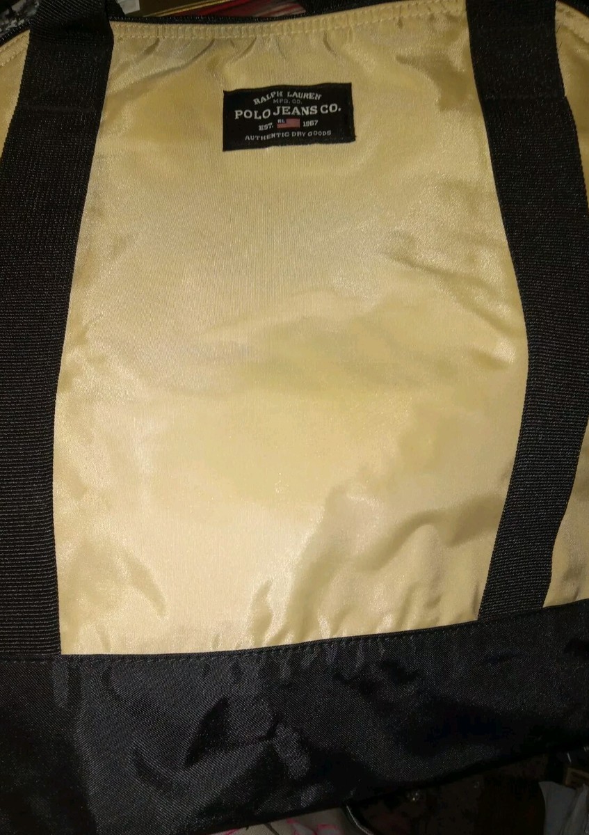 Vintage Ralph Lauren Polo Jeans Co Tan Beige Tote Messanger Bag 14