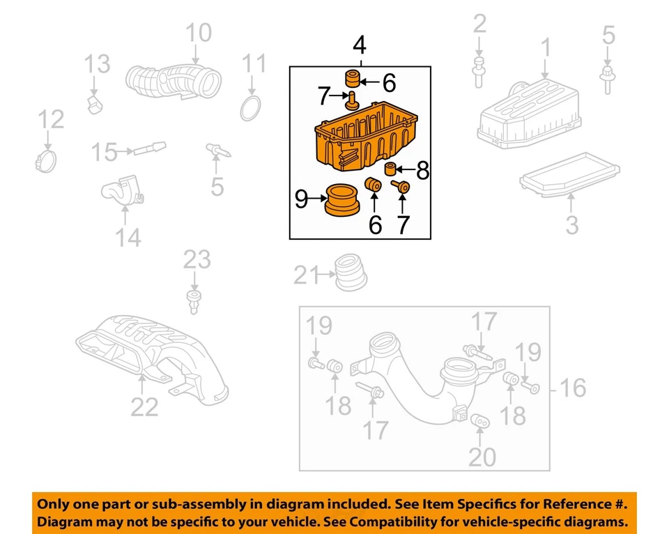 Conjunto de filtro de aire usado se adapta a: Honda Ridgeline 2009 3,5 grado A Foto 3 de 4