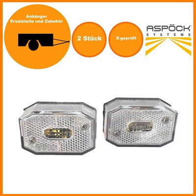 2x Aspöck Flexipoint I 1 Begrenzungsleuchte Positionsleuchte weiss 21-6512-007