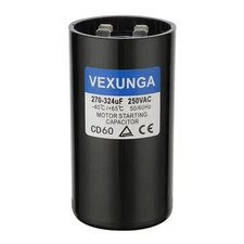 270-324 uF MFD 250 VAC 50/60 Hz Round Motor Start Capacitor CD60 Single Phase...
