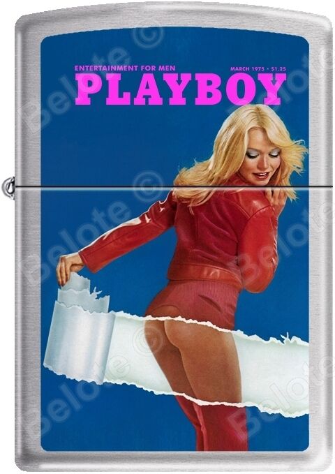 Zippo Playboy March 1975 Cover Satin Chrome Windproof Lighter NEW RARE. Available Now for 20.13