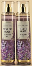 QTY 2 - Bath  Body Works FRESH CUT LILACS Fine Fragrance Body Mist Spray 8Oz