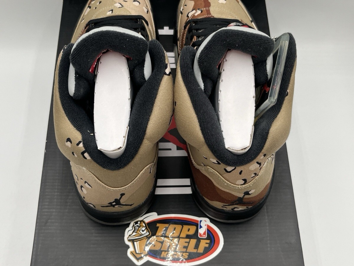 ★入手困難★ NIKE AIR JORDAN 5 RETRO SUPREME DESERT CAMO Size 10 - Nike Supreme x Air Jordan 5 Retro Desert Camo