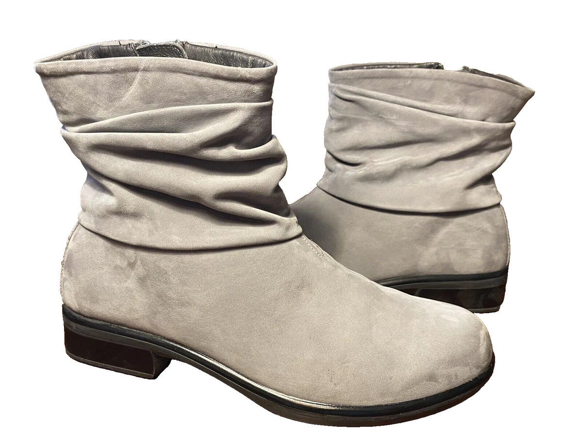 Naot Womens Shoe Ankle Boot Brisote Size 35 4 M Smoke Gray Nubuck Bootie Leather