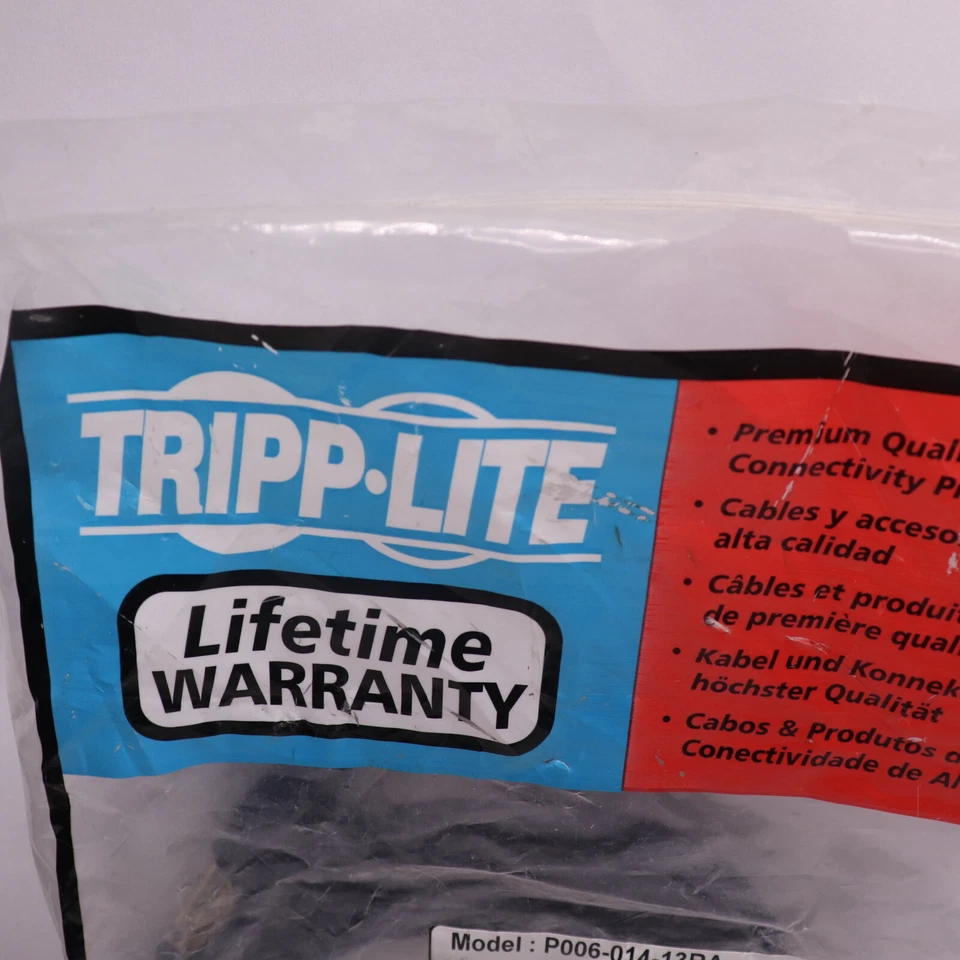 Tripp Lite Standard Computer Power Cord Black 18AWG 10A/125VAC 14" P006-014-13RA - Image 2 of 4