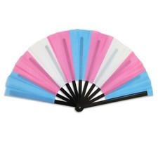 Transgender Pride Hand Fan LGBTQ X-Large Folding Fan Trans Pride LGBTQ Accessory