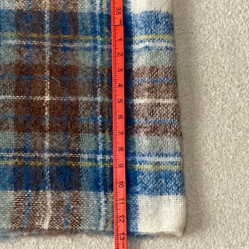 James Pringle Stewart Blue Tartan Plaid Throw Mohair Wool Vintage Warmer Blanket - Picture 9 of 12