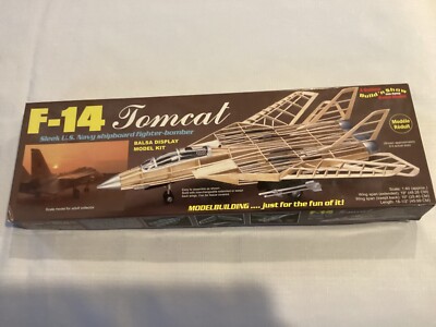 Guillow Build 'N Show F-14 Tomcat Model Kit 1402 Navy Fighter New in Box