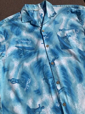 Vintage BENNY S Made In California Aloha Shirt Mens XL San Diego Surf Hawaiian
