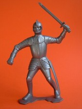 MARX SOLDATINO GIGANTE MEDIEVALE CON SPADA ARGENTO 1964 KNIGHT TOY SOLDIER