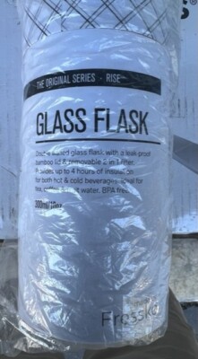 Fressko Double Glass Flask with Filter & Bamboo Lid Brew As You Go 300 ml 10 0z
