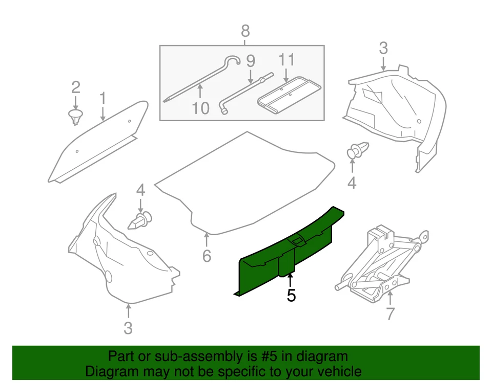 Genuine Nissan 2012-2019 Nissan Versa - Rear Panel Trim 84921-3BA0A - Image 3 of 3