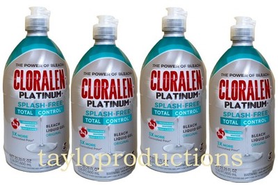 4 PACK- Cloralen Platinum Bleach Liquid Gel 20.29 Oz. for Home & Commercial Use