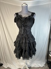 Abito gotico Lolita corsetto pizzo arricciato civetta scuro romantico donna fata